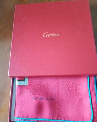 CARTIER foulard donna in seta nuovo ORIGINALE con