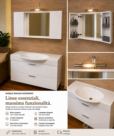 Mobile bagno moderno bianco venato