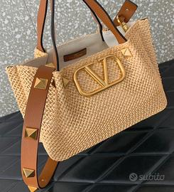 Borsa Valentino Garavani in rafia