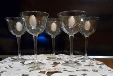 set bicchieri anni 50 stemma in argento 