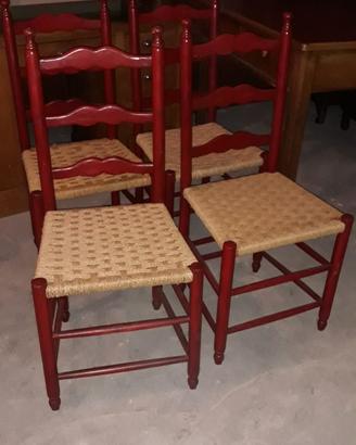 4 SEDIE IN LEGNO STILE OLD AMERICA