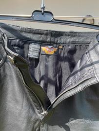 pantaloni in pelle foderato 