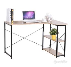 SCRIVANIA ANGOLARE CON 2 MRIPIANI