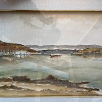 Quadro Aquerello originale 1979-cornice  vintage