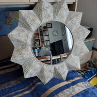 Specchio Grande Cornice Artistica in Rame Anticata