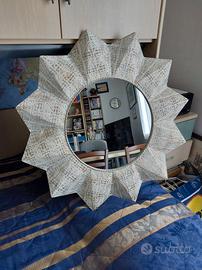 Specchio Grande Cornice Artistica in Rame Anticata