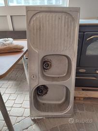 Lavello acciaio inox due vani