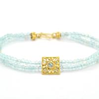 Bracciale acquamarina e oro