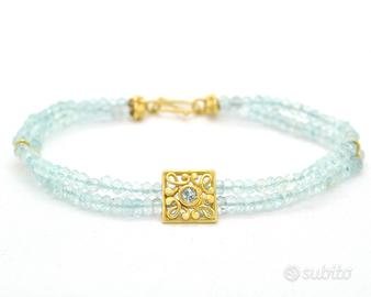 Bracciale acquamarina e oro