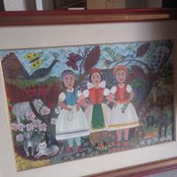 quadro in stile naif di Vago Jolan le tre grazie 