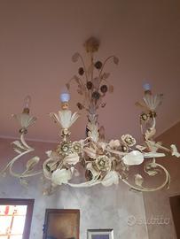 Lampadario ferro battuto artigianale