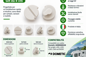 4 Viti Clip Chiusura Griglia Esterna Frigo Camper