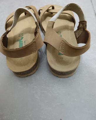 Sandali donna in pelle. BioNatura n.37. Nuovi. 