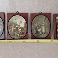 4 Quadretti Vintage Decupage su legno Cesaria Arte