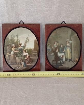 4 Quadretti Vintage Decupage su legno Cesaria Arte