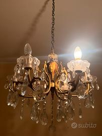 Lampadario vintage in ottone