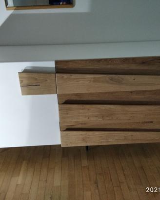 como comodini laccati gambe ferro frontale rovere