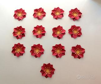 Fiori di Carta Eleganti - Oro e Rosso Perlato