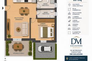 Calcinate bilo con 2 bagni e veranda + posto auto