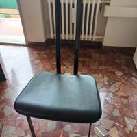 Sedie Cattelan nere acciaio e cuoio 