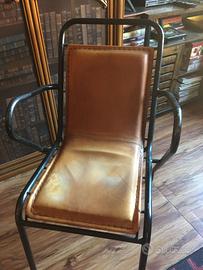 sedia ecopelle e metallo 