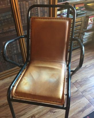 sedia ecopelle e metallo 