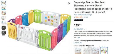 Box recinto gioco per bambini