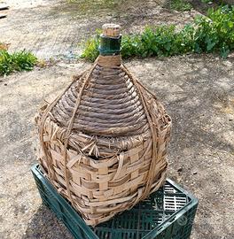 Antica Damigiana d'epoca in vetro per arredamento