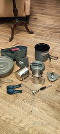 set pentole e fornello trekking 