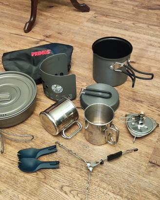 set pentole e fornello trekking 