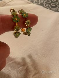 Orecchini vintage fiorellini colorati