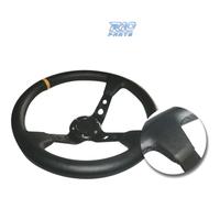 VOLANTE INVERTITO IN ECOPELLE NERA CON BRACCI NERI