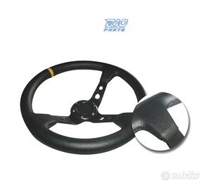 VOLANTE INVERTITO IN ECOPELLE NERA CON BRACCI NERI