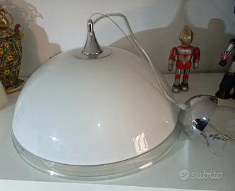 Lampadario Vetro Semisfera Leucos Space Age Murano