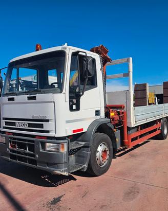 IVECO EUROCARGO 150E27 CARRELLONE E GRU CON TARGA 