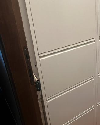 Scarpiera in metallo verniciato bianco lucido