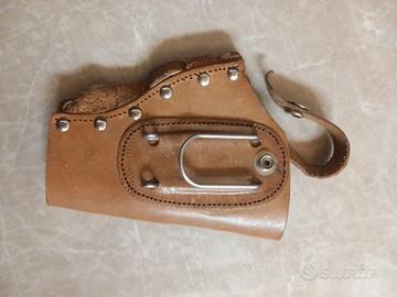 Fondina Revolver Cuoio Marrone Vintage Portacartuc