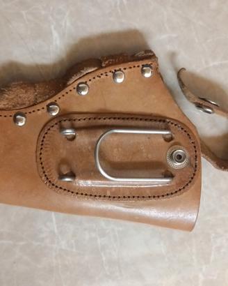 Fondina Revolver Cuoio Marrone Vintage Portacartuc