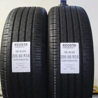 2 PNEUMATICI USATI 205 60 R16 92H CONTINENTAL