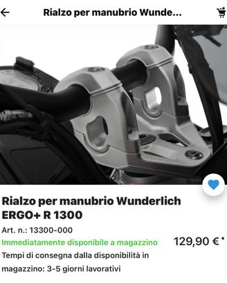 Riser manubrio Wunderlich ERGO+ BMW R1300GS / RT