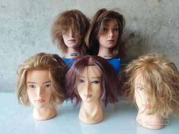 Testine da parrucchiera N°5 con capelli veri