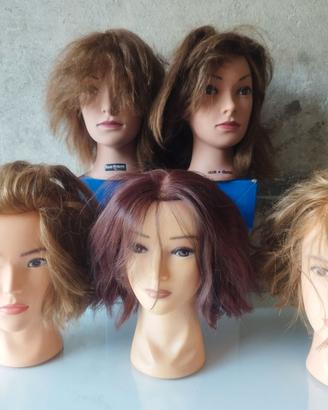 Testine da parrucchiera N°5 con capelli veri