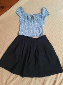 gonna nera +top  m. stradivarius -terranova