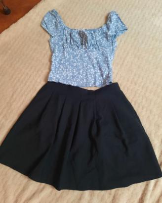 gonna nera +top  m. stradivarius -terranova
