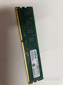 Banco di ram crucial 1600mhz ddr3 8gb