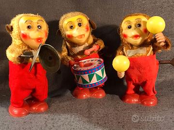 scimmiette meccaniche  suonatici vintage