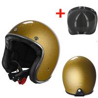 CASCO JET MOTO VINTAGE STORMER ORO + BUBBLE FUME