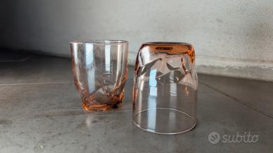 Due bicchieri antichi rosati  anni 50