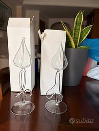 Coppia di lampade a olio in vetro