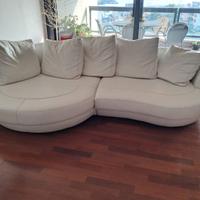 Divano in vera pelle bianco come nuovo